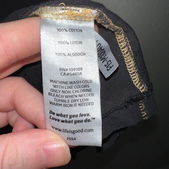 Men's Life is Good Black Short Sleeve Slim Fit Graphic Tee size medium - Picture 5 of 6